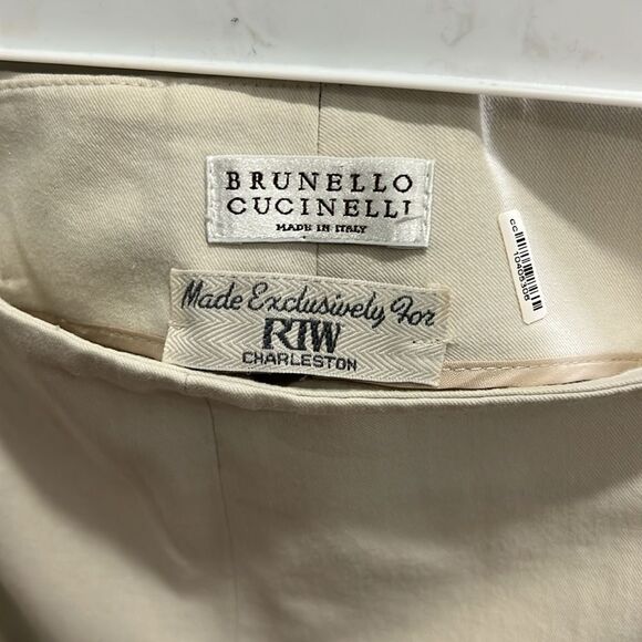 Brunello Cucinelli Cream Ankle Pants - Picture 8 of 12
